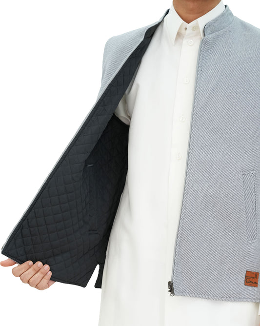 Emirati Reversible Sidiri | Light Blue and Black puffer