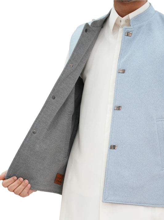 Emirati Reversible Sidiri | light blue and Gray