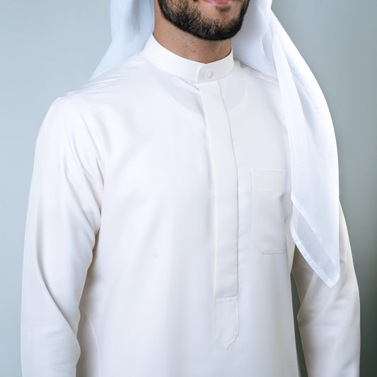 Readymade Offwhite Kuwaiti Kandourah