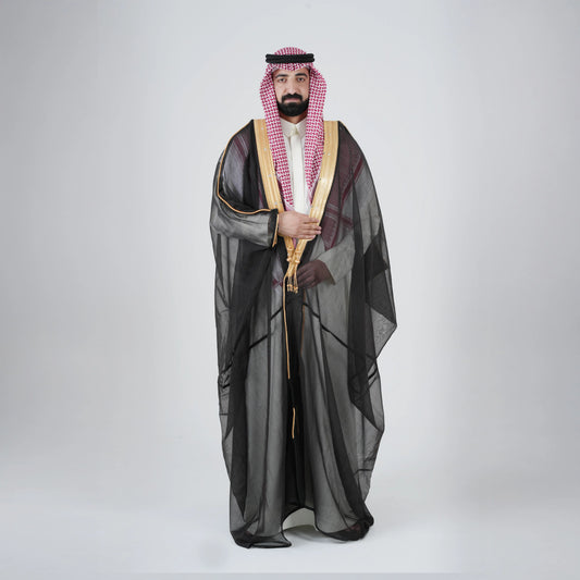 Adhwa Alsamha  Al Malaki Swiss Bisht | Black Color