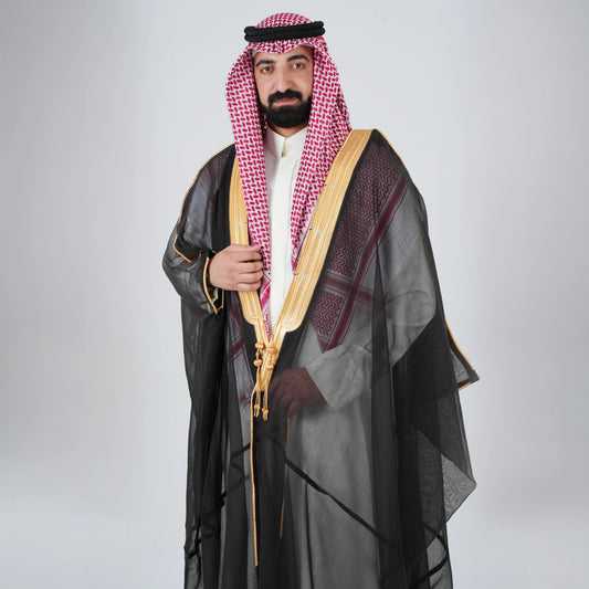 Adhwa Alsamha  Al Malaki Japani Bisht | Black Color