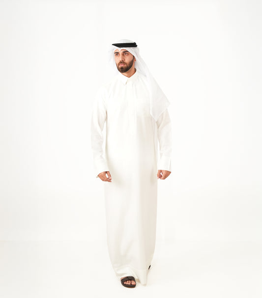 Ready made white Qatari Kandourah