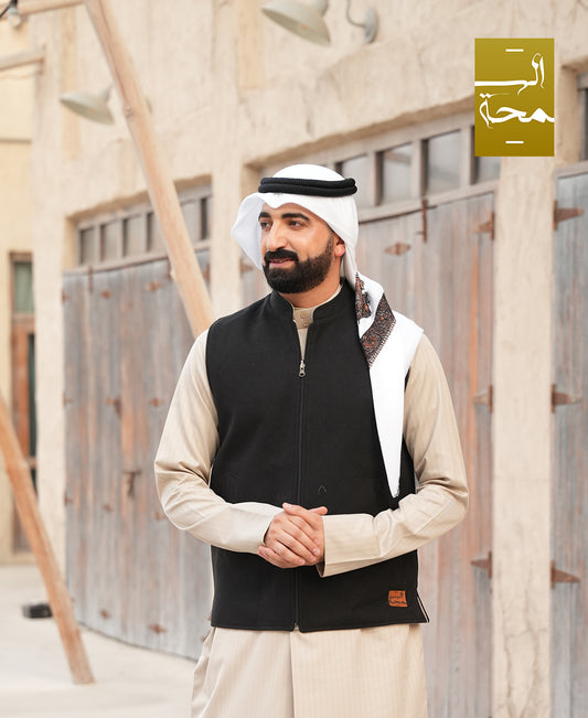 Emirati Reversible Sidiri | Black and Light Gray