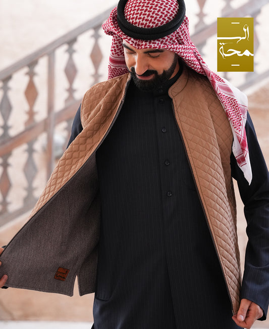 سديري رجالي سحاب فضي وبني