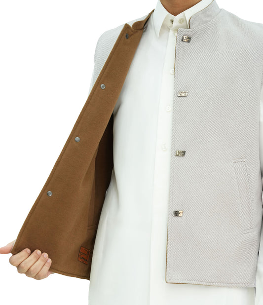 Emirati Reversible Sidiri | light gray and Brown