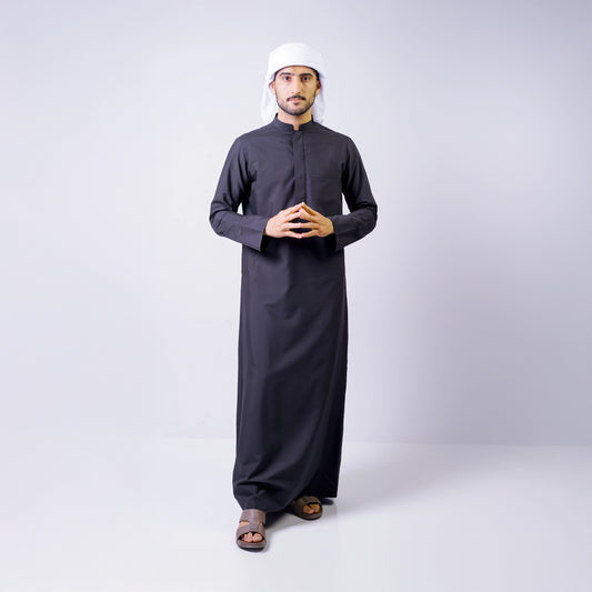 Adhwa Alsamha Casual Colored Winter Thobe | Gold Edition