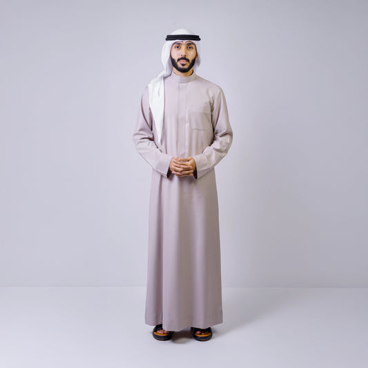 Adhwa Alsamha Formal Colored Winter Thobe | Platinum Edition