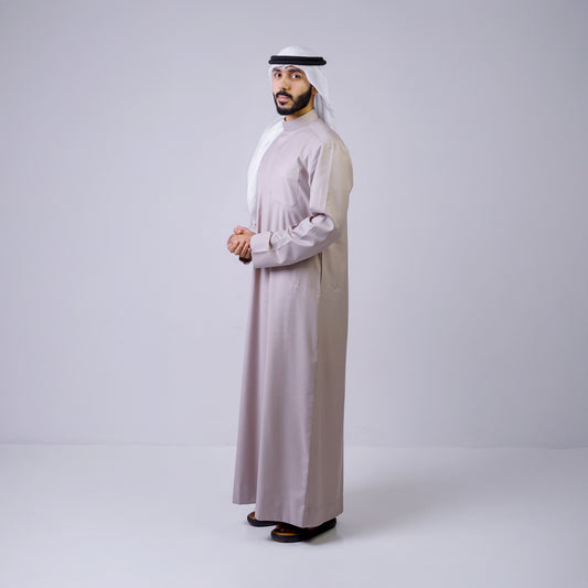 Adhwa Alsamha Formal Colored Winter Thobe | Platinum Edition