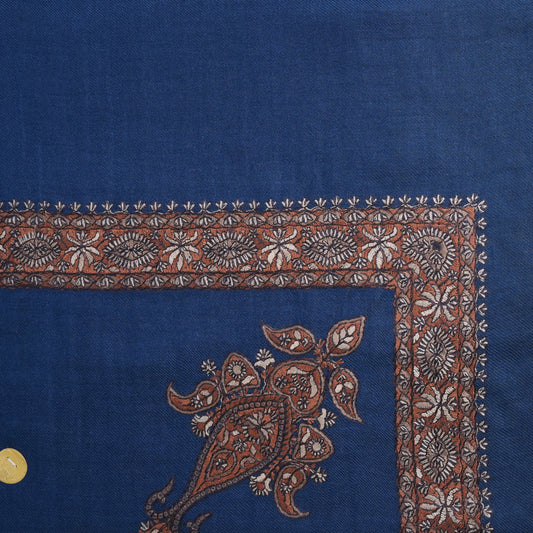 شال صوف أزرق للرجال